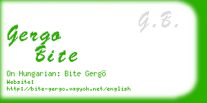 gergo bite business card